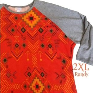Lularoe randy baseball tee aztec